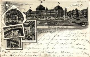 Budapest II. Lukács fürdő Litho