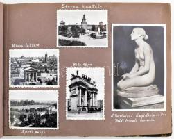 cca 1930 Olaszországi utazás képes naplója, kb 100 db fotó részben sokszorosított, részben saját fel...