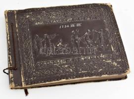 cca 1930 Olaszországi utazás képes naplója, kb 100 db fotó részben sokszorosított, részben saját fel...