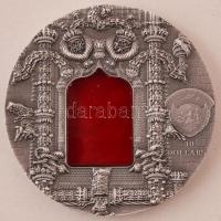 Palau 2011. 10$ Ag "Tiffany Art sorozat - Máneul stílus" érme Tiffany üveg betéttel (62,2g...