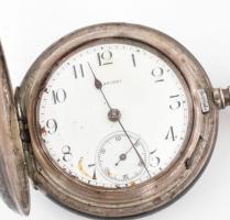 Longines zsebóra jelzett tokkal, számlappal, szerkezettel, niellós ezüst (Ag) tokkal, zománc számlap...