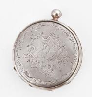 Antik ezüst (Ag) kulcsos zsebóra XIX. sz. második fele, cylinderes szerkezet, jelzett sorszámozott t...