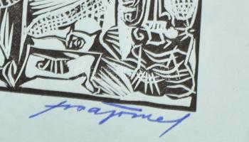 Sisa József (1951 - ) 4 db Székely Mihály kisgrafika. Linó stb 12x16 cm-ig