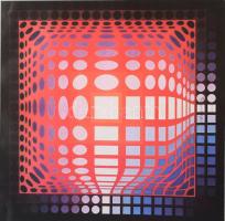 Vasarely Victor (1908-1997): Op-art kompozíció Vega sorozat. Ofszet, papír, jelzett a nyomaton,33x34...