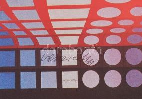 Vasarely Victor (1908-1997): Op-art kompozíció Vega sorozat. Ofszet, papír, jelzett a nyomaton,33x34...