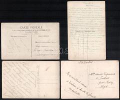 cca 1916 10 db francia katonai propaganda képeslap, színezett fotólapok, hátoldalán egy francia kato...