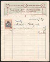 cca 1870-1930 4 db vegyes fejléces számla, pl Máramarosszigetről