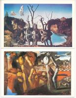 SALVADOR DALI - 2 db modern nagy alakú kinyitható lap / 2 modern big sized non-postcard folding cards