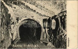 1913 Marosújvár, Uioara, Ocna Mures; Bánya torkolat, belső / mine interior (EK)