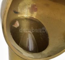 Antik bronz hajókürtből készített lámpa, m: 24 cm