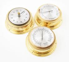 Hőmérő, óra, hydrometer, sérüléssel, d: 14 cm