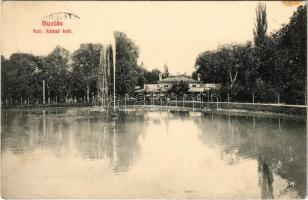 1906 Buziásfürdő, Baile Buzias; Szent Antal kút. Francz Testvérek kiadása / lake, fountain (fl)