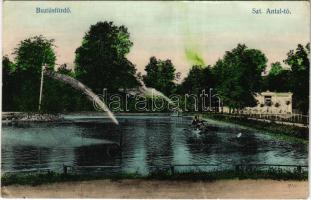 Buziásfürdő, Baile Buzias; Szent Antal tó. Francz József kiadása / lake, fountain (EK)