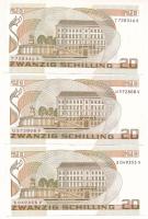 Ausztria 1985. 20Sch (3x) T:VF,F szép papír Austria 1985. 20 Schilling (3x) C:VF,F nice paper