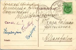 1940 Nagyvárad, Oradea; Fekete Sas palota / hotel + "1940 Nagyvárad visszatért" So. Stpl. ...