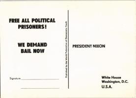 1970 Free Angela Davis. Published by the World Federation of Democratic Youth. Printed address line ...