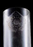 3 darab antik petróleumlámpa cilinder, közte jelzett, pattogzással, m: 23-26 cm