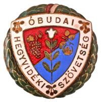 ~1920-1930. Óbudai Hegyvidéki Szövetség zománcozott bronz jelvény, hátoldalán Morzsányi Budapest Eskü út 5. gyártói jelzéssel (~28mm) T:AU kis zománchiba