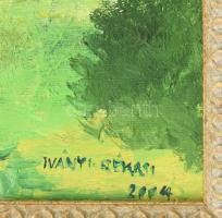 Rékasi Tiborné Iványi Judit (-): Élet az utcán. Olaj, vászon. Jelzett. Dekoratív fakeretben. 50x30 c...