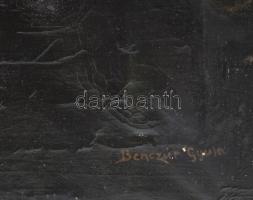 Benczúr Gyula jelzéssel: Pár portréja. Olaj, vászon. Sérült. 68x55 cm