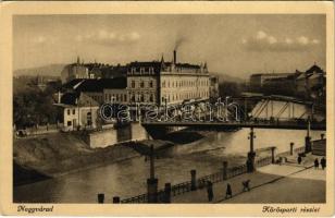 1941 Nagyvárad, Oradea; Körös-parti részlet, híd / Cris riverside, bridge (EK)