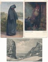 3 db régi képeslap vegyes minőségben: Riemannhaus, Kobold, török nő Boszniából / 3 pre-1945 postcards in mixed quality: Riemannhaus, goblin, Turkish woman from Bosnia