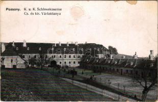 1918 Pozsony, Pressburg, Bratislava; Várlaktanya / K.u.K. Schlosskaserne. Zu Gunsten des Kriegsinvalidenfonds des I.R. 72. / military barracks in the castle (EK)