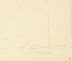 Galambos Margit (?-?): Cherso (Cres), utcarészlet, 1920-as évek. Ceruza, tempera, papír, jelzés nélk...