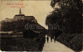 1911 Nyitra, Nitra; Szigeti út és vár. Schwarz A. kiadása 484. / street and castle (EB)