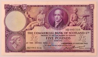 Skócia 1953. 5P Commercial Bank of Scotland T:F szép papír Scotland 1953. 5 Pounds Commercial Bank of Scotland C:F fine paper Krause P#S333