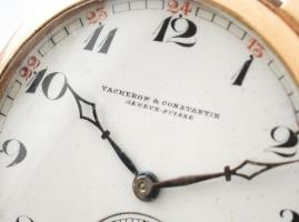 Vacheron Constantine 14K arany (Au) karóra. Zsebóra beépítés. Jelzett porcelán számlap. jelzett szer...