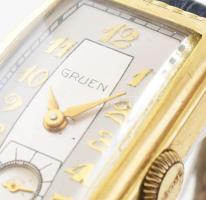 Gruen kézi felhúzós férfi karóra cca 1930. Jelzett, számlap, működő, jó állapotban, eredeti bakelit ...