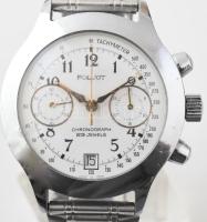 Poljot Chronograph 23 köves kézi felhúzós szerkezettel. fém tokkal, fém szíjjal, működő, jó állapotban 38 mm