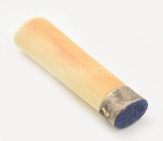 Címeres családi pecsét. Lapis lazuli vésés, antik elefántcsont nyéllel 65 mm