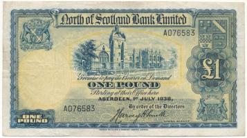 Skócia 1938. 1P &quot;North of Scotland Bank&quot; T:F Scotland 1938. 1 Pound &quot;North of Scotland Bank&quot; C:F Krause P#S644