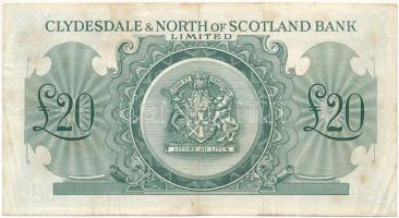 Skócia 1962. 20P "Clydesdale and North of Scotland Bank" T:F
Scotland 1962. 20 Pounds &qu...