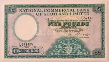 Skócia 1959. 5P National Commercial Bank of Scotland T:F szép papír Scotland 1959. 5 Pounds National Commercial Bank of Scotland C:F fine paper Krause P#266