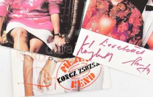 cca 1970-2000 Magyar zenei előadókat ábrázoló fotók, nyomatok, össz. 10 db, közte 3 db DEDIKÁLT/aláí...