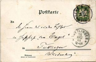 1901 In Treue Fest - Luitpold Prinzregent v. Bayern. Heinr. & Aug. Brüning Art Nouveau, floral, ...