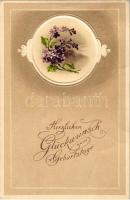 1919 Herzlichen Glückwunsch zum Geburtstage / Születésnapi üdvözlet - dombornyomott / Birthday greeting - embossed litho