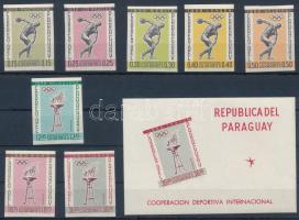 Sport vágott sor + blokk, International Sport Cooperation imperforate set + block