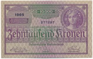 Ausztria 1924. 10.000K &quot;1005 277297&quot; T:UNC Austria 1924. 10.000 Kronen &quot;1005 277297&quot; C:UNC Krause 85.