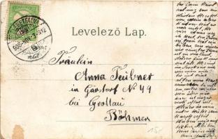 1908 Budapest I. Bomba tér ( ma Batthyány tér), vásárcsarnok. Art Nouveau litho (EB)