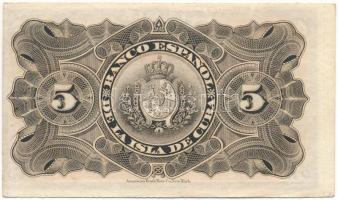 Kuba 1896. 5P perforált ívszéllel "0108068" T:AU
Cuba 1896. 5 Pesos with perforated sheet...