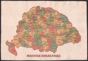 Magyar Királyság (Nagy-Magyarország) térképe, modern nyomat merített papíron, 29,5x20,5 cm