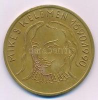 1990. &quot;Mikes Kelemen 1690-1990 / Vancouveri Erdélyi Szövetség 300&quot; bronz emlékplakett (63mm) T:AU