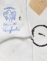 Aquincum virág. Kézzel festett, jelzett, minimális lepattanással 13 cm