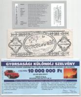 3db klf modern utalvány, nyereményjáték-szelvény, közte 1987. 100 Elektrobatka "Ipari Minisztér...