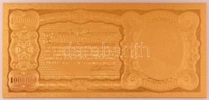 1923. 1.000.000K aranyozott bankjegy replika T:UNC