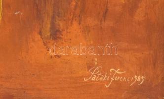 Pataki Ferenc (1941-): Izzó ősz. Olaj, farost, jelzett, hátoldalán autográf felirattal és Képcsarnok...